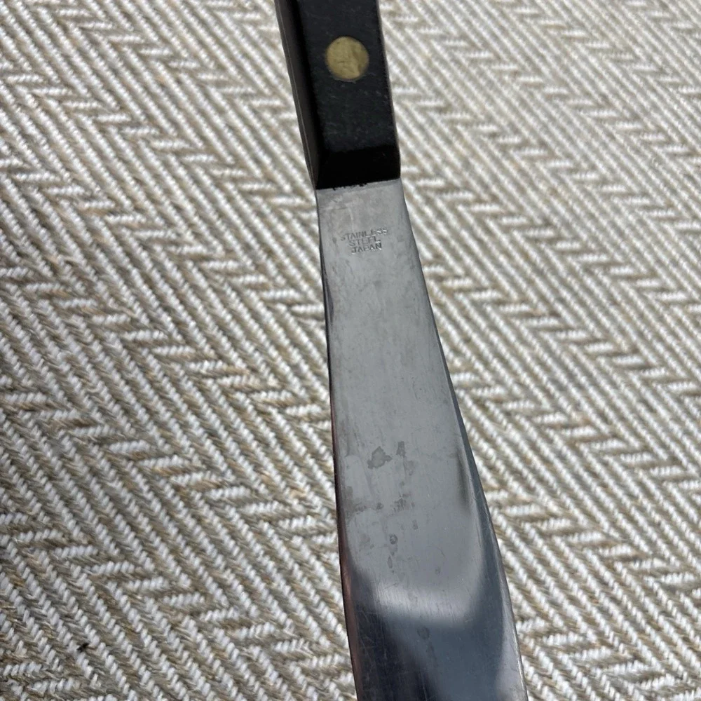 Vintage Stainless Steel Spatula Cake Made IN Japan Black  Handle